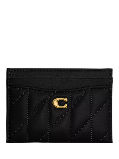 John Lewis Coach Leather Quilted Card Case Black- Buy online at McGrocer