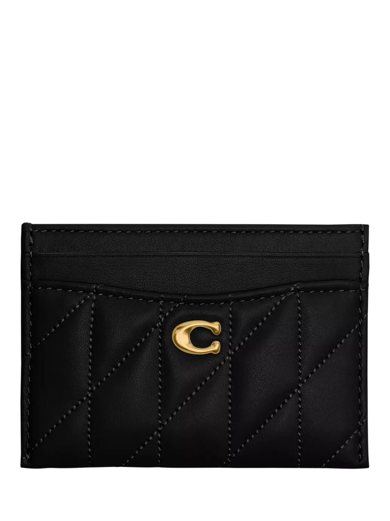 Coach quilted leather card case black (British brand)