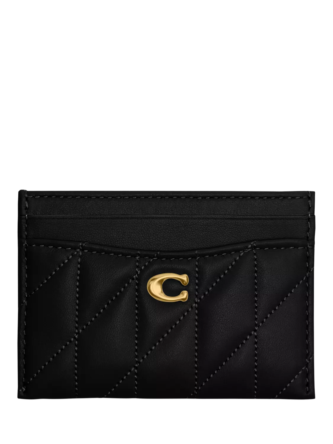 Coach quilted leather card case black (British brand)
