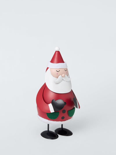 Wackelnde Metall-Weihnachtsmann-Figur mit Federfunktion – 25 cm