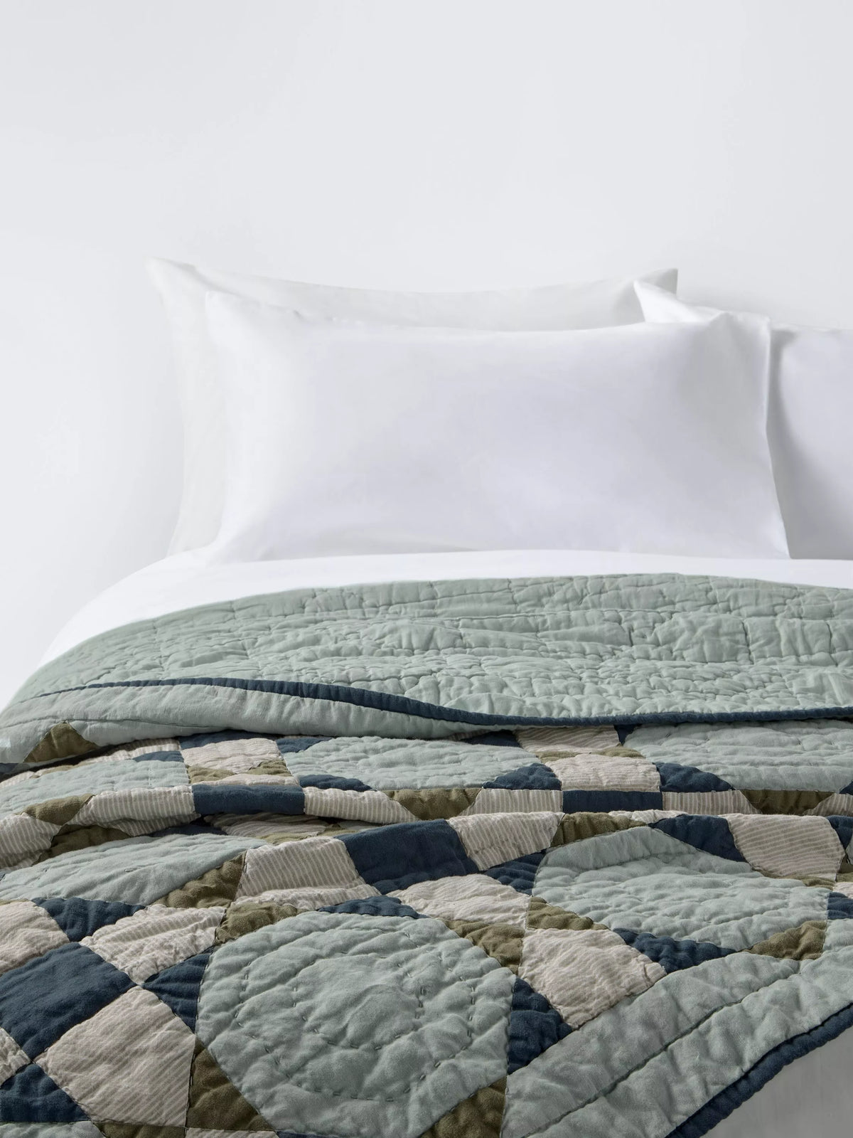 John Lewis Diamond Patchwork Quilt king size sage - British product