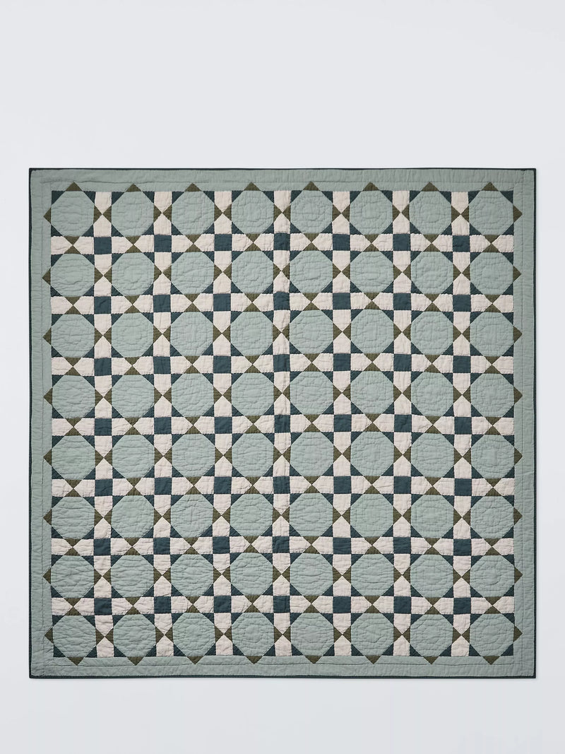 John Lewis Diamond Patchwork Quilt king size sage - British product