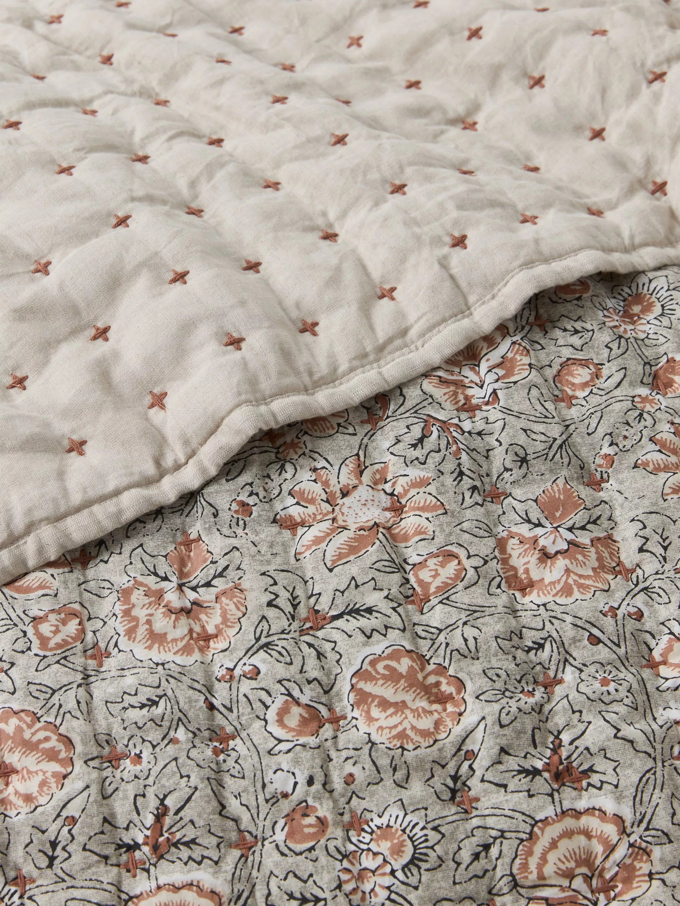 John Lewis Marigold Quilt Grey Mid king size, imported from the UK