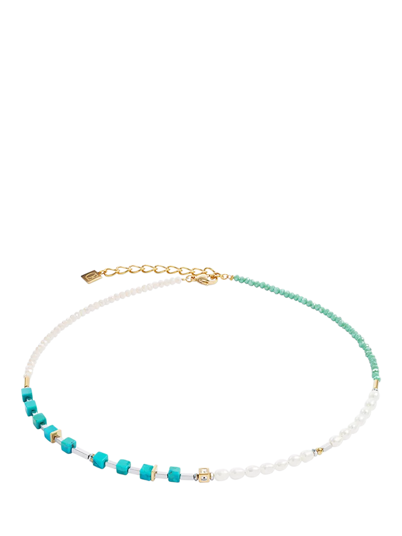 COEUR DE LION Princess Fusion Pearls necklace gold turquoise, imported from the UK
