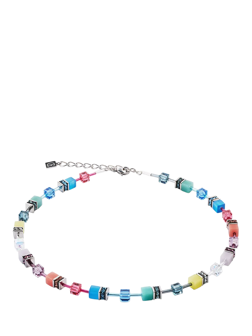 COEUR DE LION GeoCUBE Iconic Necklace Magic Silver, imported from the UK