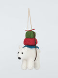 Polar Bear with Presents Felt Tree Decoration