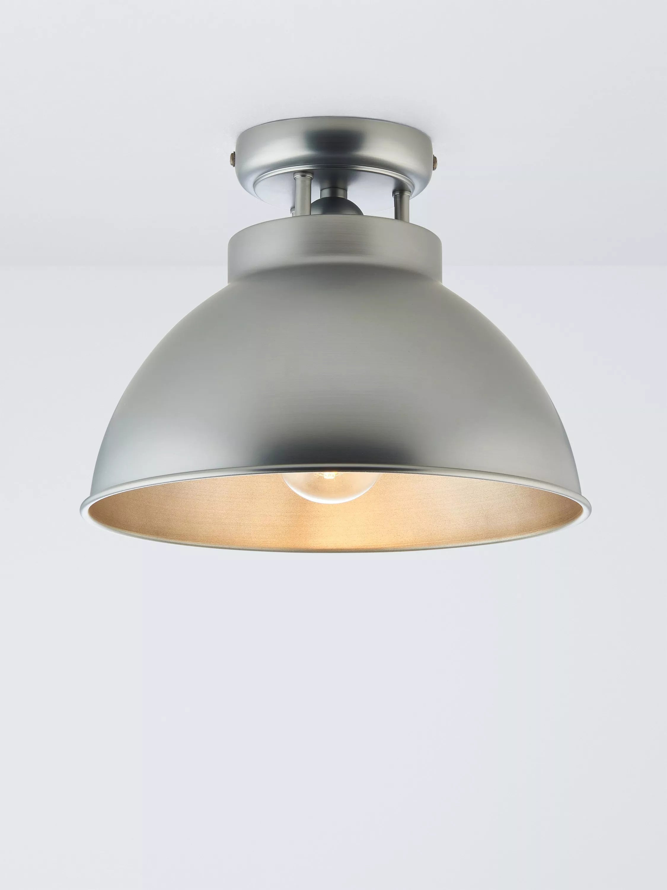 John Lewis Baldwin Semi Flush Ceiling Light, Silver