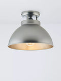 John Lewis Baldwin Semi Flush Ceiling Light, 19cm Drop, Brushed Metallic