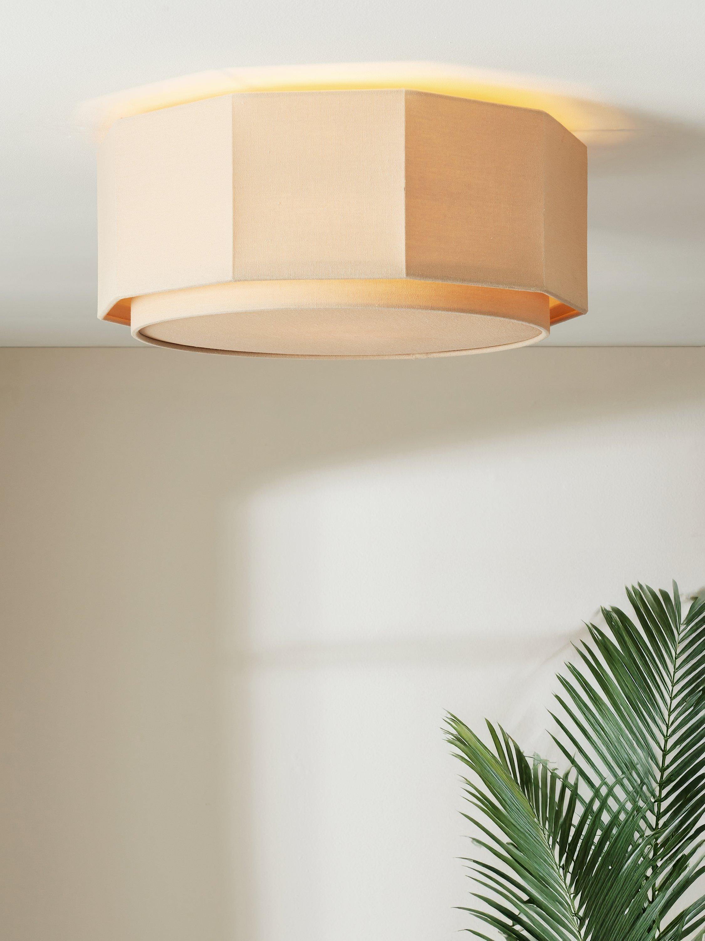 John Lewis Xavier semi flush ceiling light in oatmeal, UK version
