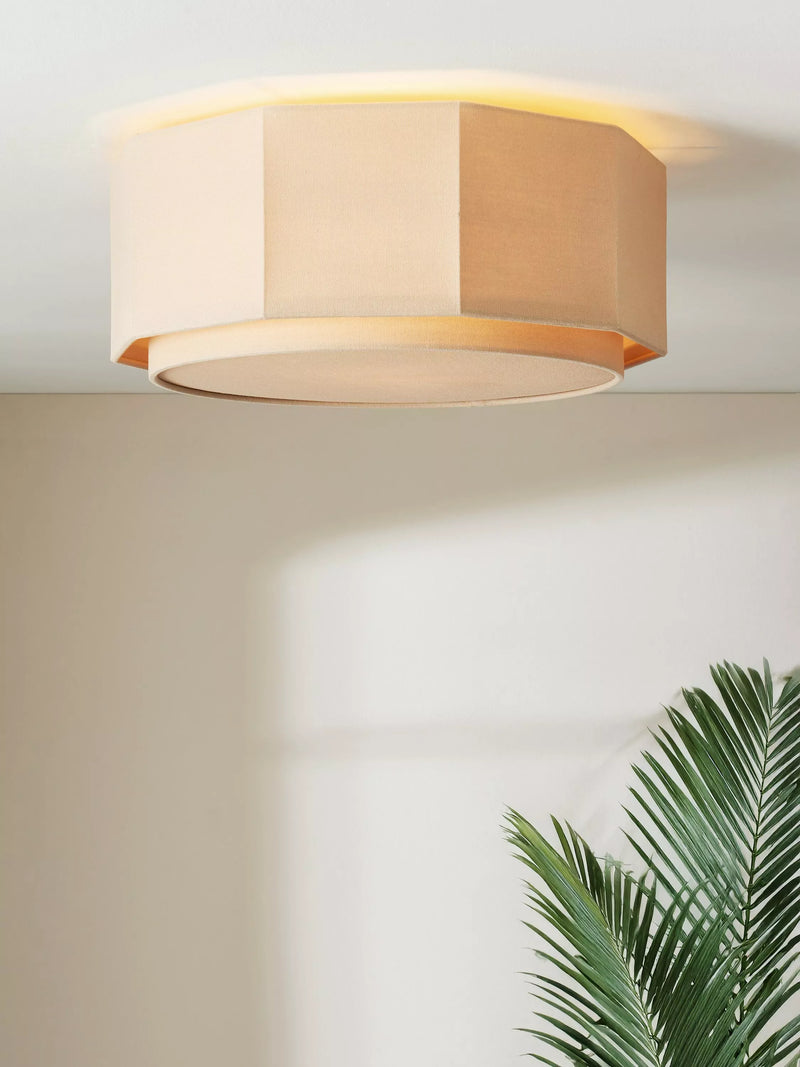 John Lewis Xavier semi flush ceiling light in oatmeal, UK version