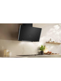 Neff N90 angled chimney cooker hood in black glass, UK version