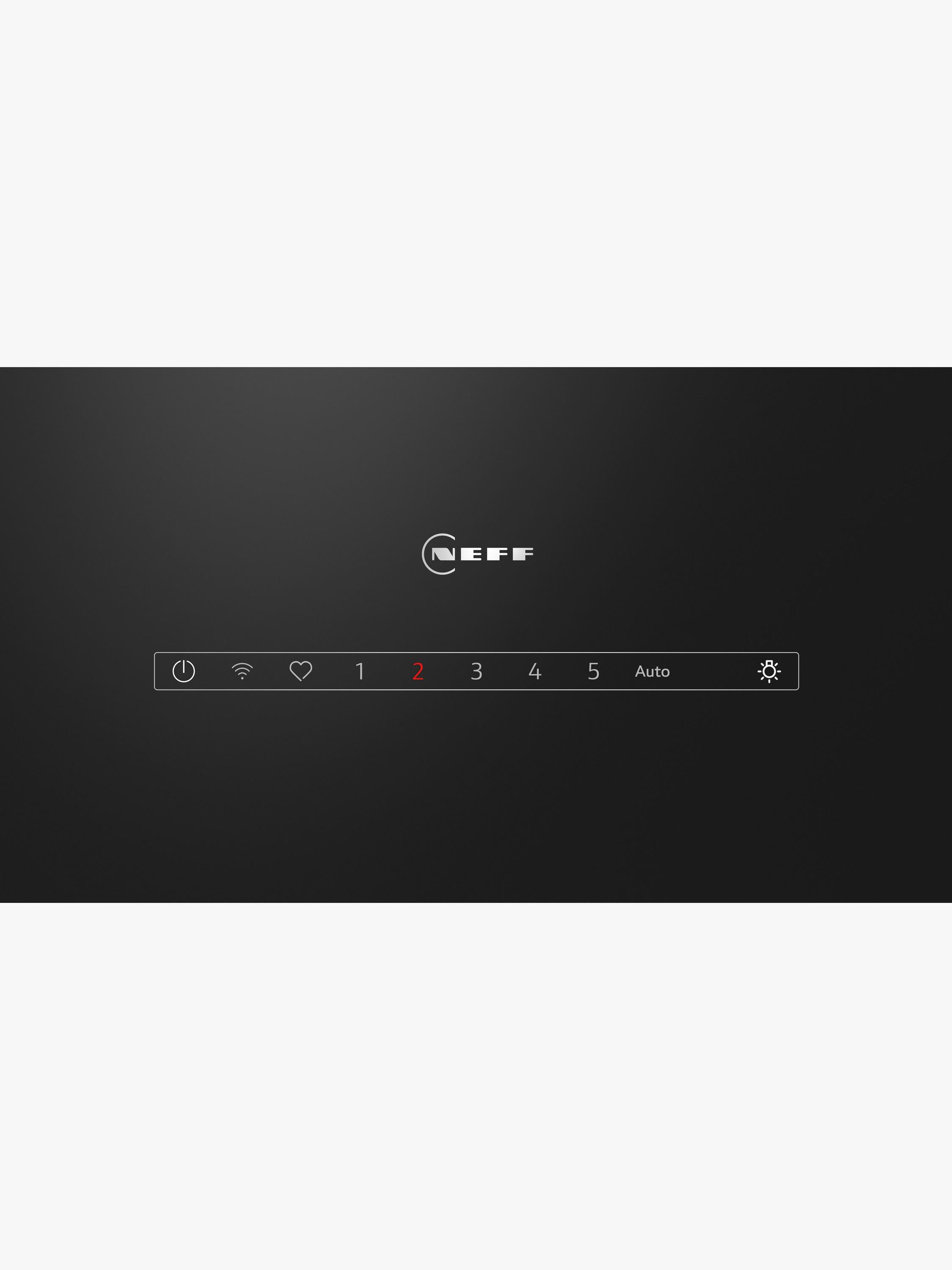 Neff N90 angled chimney cooker hood in black glass, UK version