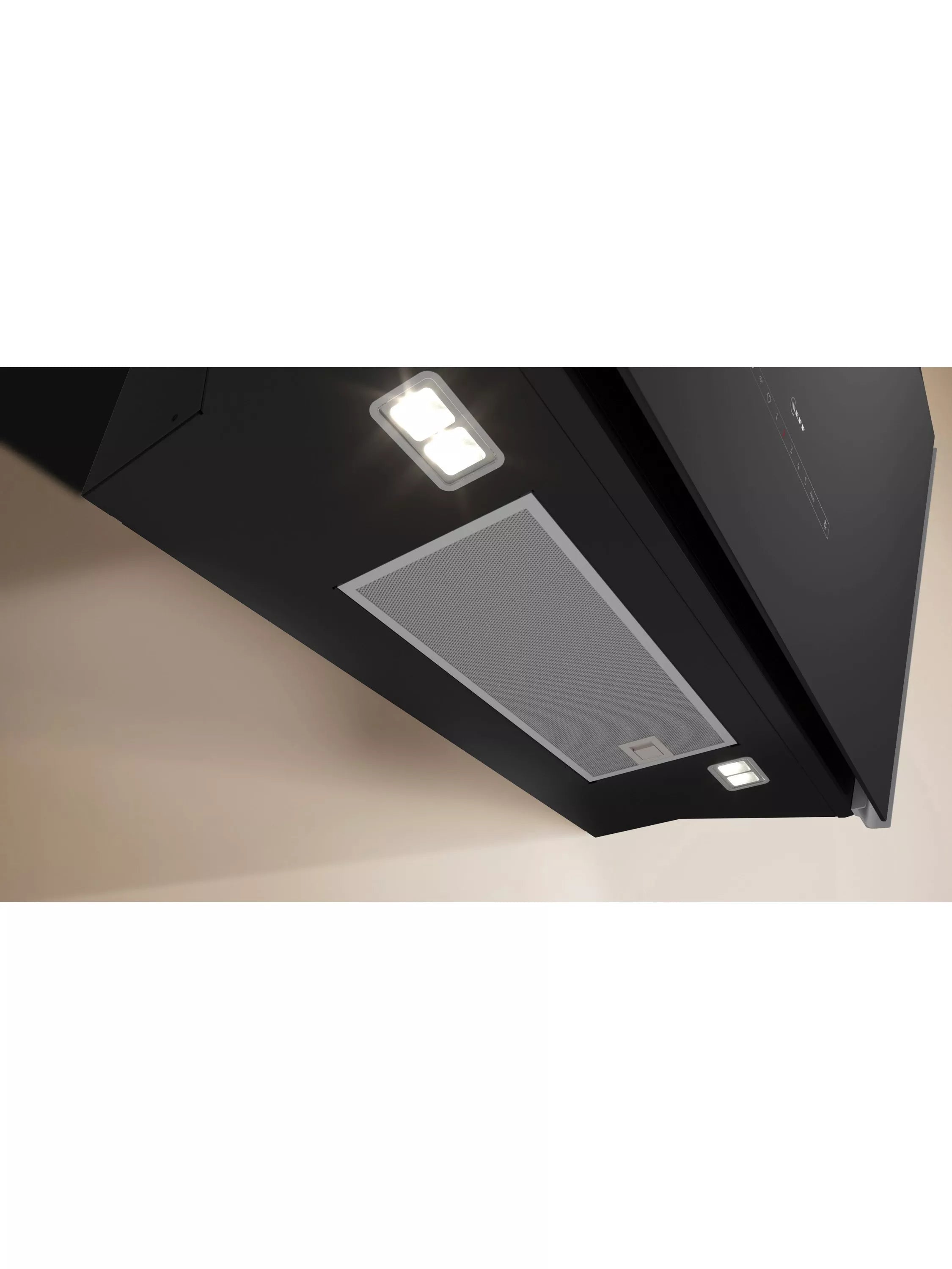 Neff N90 angled chimney cooker hood in black glass, UK version