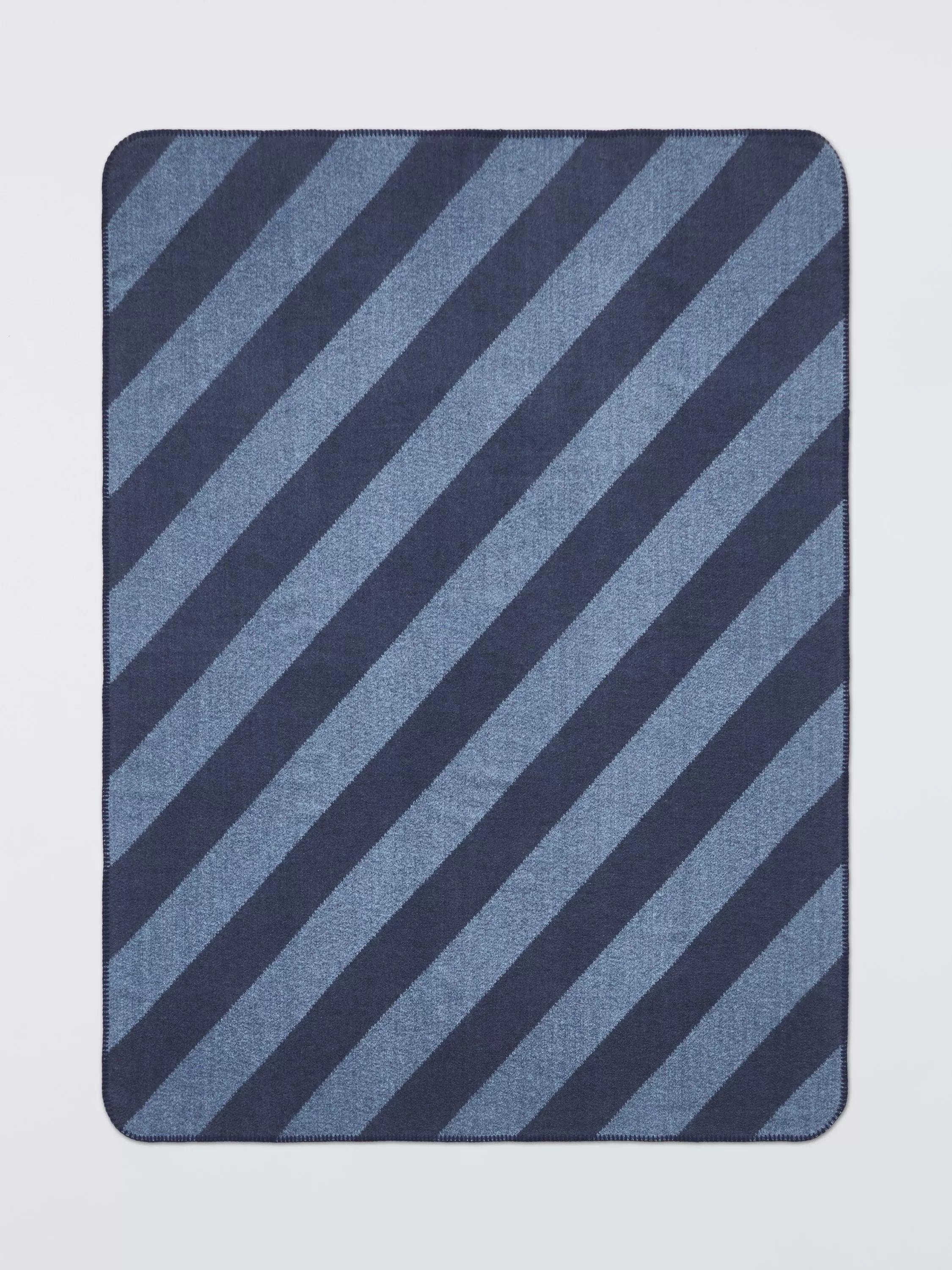 John Lewis Ultrasoft Stripe Throw Blue 130x170cm, UK version
