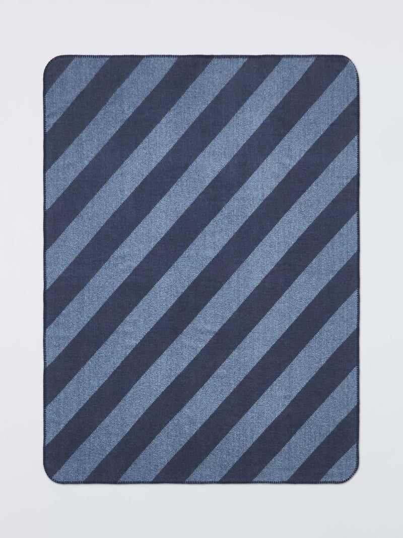 John Lewis Ultrasoft Stripe Throw Blue 130x170cm, UK version