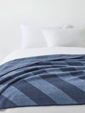 John Lewis Ultrasoft Stripe Throw Blue 130x170cm, UK version
