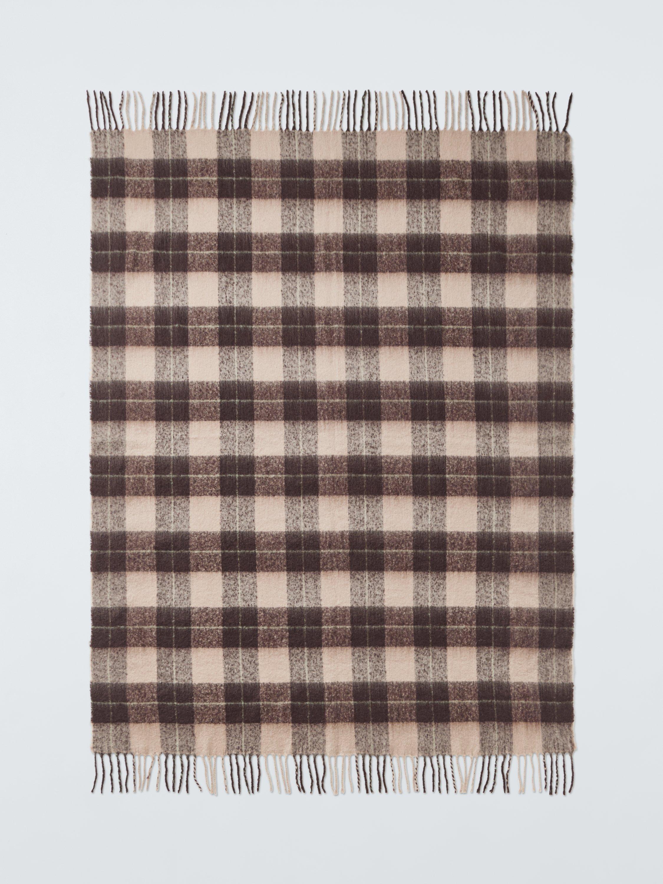 John Lewis Quadretti throw chocolate brown 140x190cm (British brand)