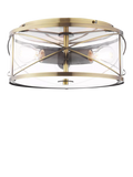 Laura Ashley Beckworth 3 light flush ceiling light in metallic brass, imported from the UK