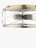 Laura Ashley Beckworth 3 light flush ceiling light in metallic brass, imported from the UK