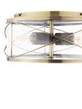 Laura Ashley Beckworth 3 light flush ceiling light in metallic brass, imported from the UK