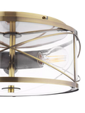 Laura Ashley Beckworth 3 light flush ceiling light in metallic brass, imported from the UK