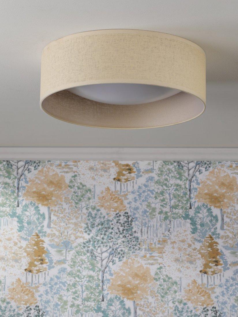 Laura Ashley Buckenham flush ceiling light in natural finish, UK version