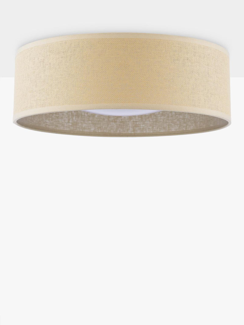 Laura Ashley Buckenham flush ceiling light in natural finish, UK version