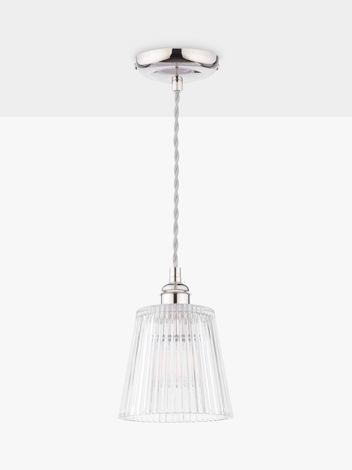 Laura Ashley Callaghan pendant ceiling light polished nickel - British product