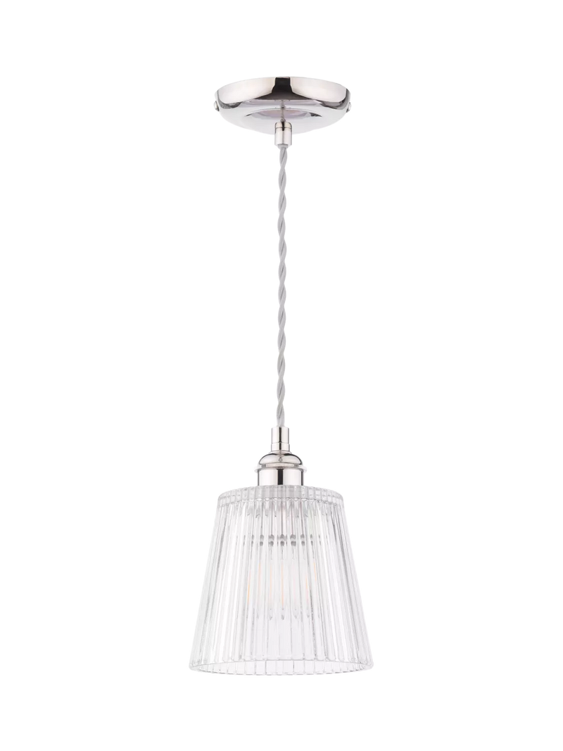Laura Ashley Callaghan pendant ceiling light polished nickel - British product