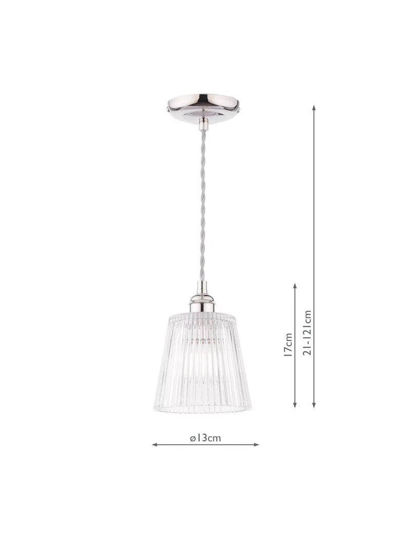 Laura Ashley Callaghan pendant ceiling light polished nickel - British product