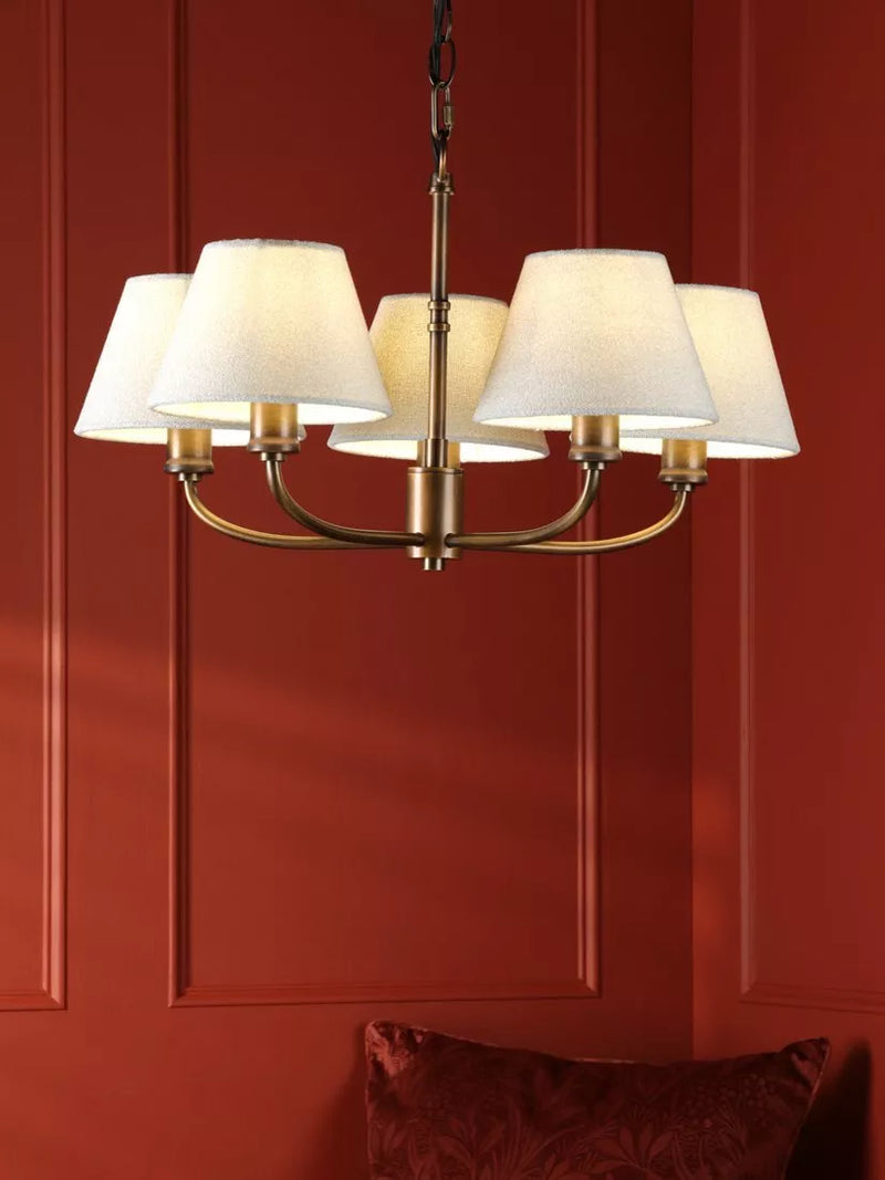 Laura Ashley Denston 5 light chandelier antique bronze, imported from the UK
