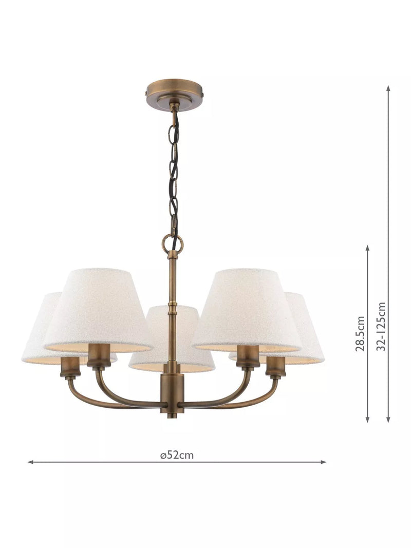 Laura Ashley Denston 5 light chandelier antique bronze, imported from the UK