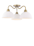 Laura Ashley Durford 3 arm semi-flush ceiling light in metallic bronze, imported from the UK