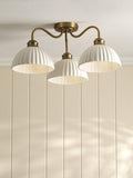 Laura Ashley Durford 3 arm semi-flush ceiling light in metallic bronze, imported from the UK
