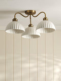 Laura Ashley Durford 3 arm semi-flush ceiling light in metallic bronze, imported from the UK