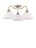 Laura Ashley Durford 3 arm semi-flush ceiling light in metallic bronze, imported from the UK