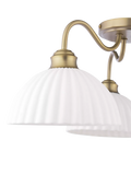 Laura Ashley Durford 3 arm semi-flush ceiling light in metallic bronze, imported from the UK
