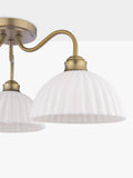 Laura Ashley Durford 3 arm semi-flush ceiling light in metallic bronze, imported from the UK