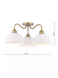 Laura Ashley Durford 3 arm semi-flush ceiling light in metallic bronze, imported from the UK