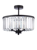 Laura Ashley Elkwood semi-flush chandelier black clear glass - British product