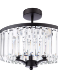Laura Ashley Elkwood semi-flush chandelier black clear glass - British product