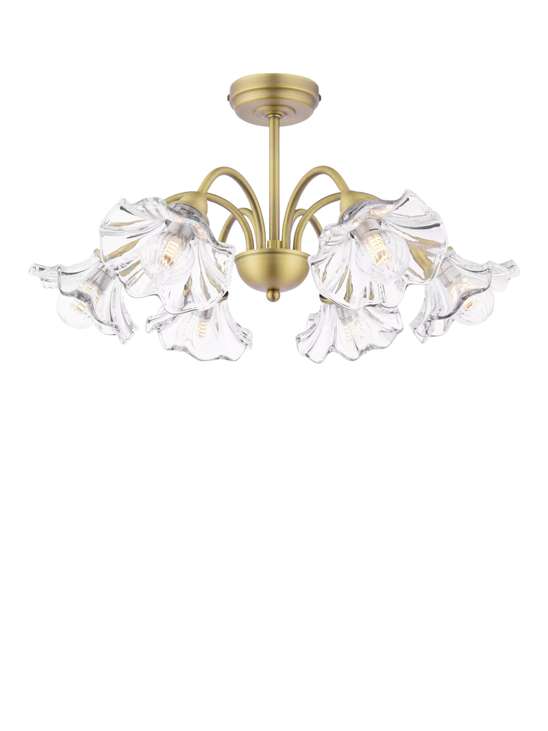 Laura Ashley Kerswell semi-flush ceiling chandelier metallic bronze, imported from the UK