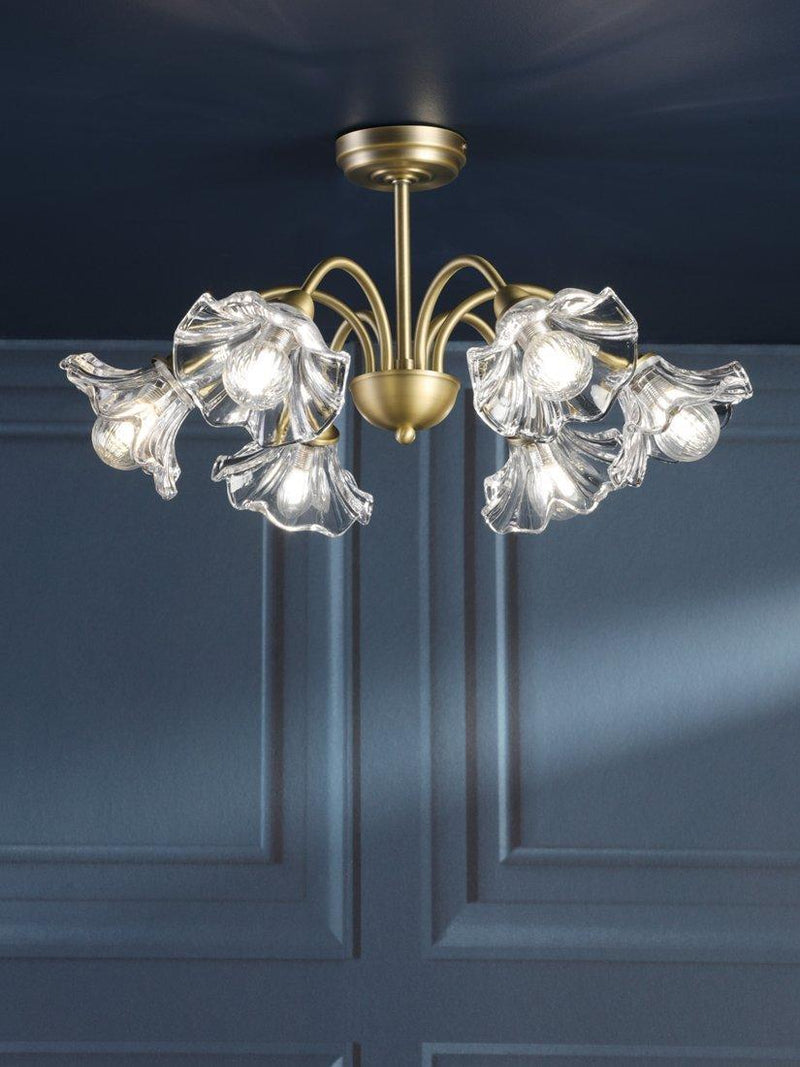 Laura Ashley Kerswell semi-flush ceiling chandelier metallic bronze, imported from the UK