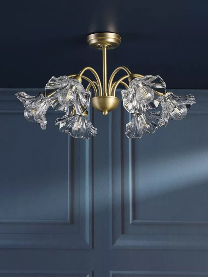 Laura Ashley Kerswell semi-flush ceiling chandelier metallic bronze, imported from the UK