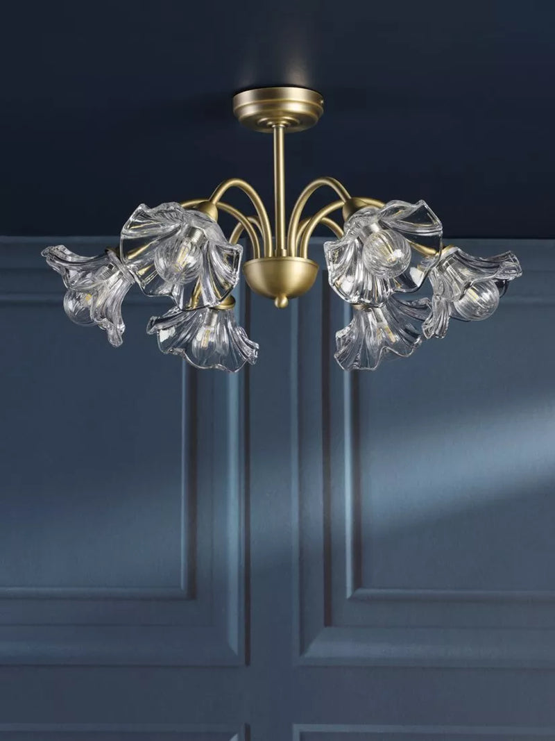 Laura Ashley Kerswell semi-flush ceiling chandelier metallic bronze, imported from the UK