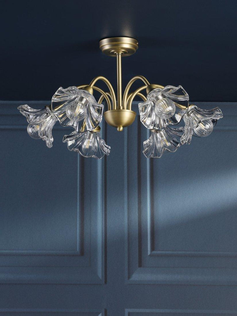 Laura Ashley Kerswell semi-flush ceiling chandelier metallic bronze, imported from the UK