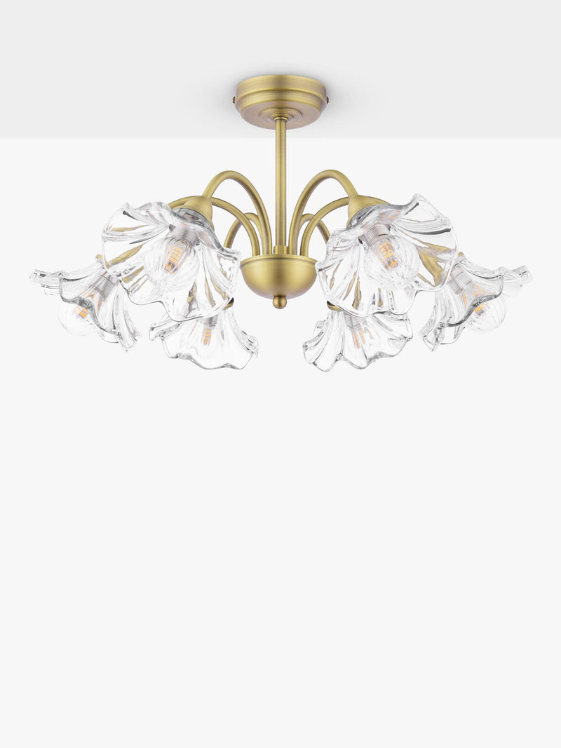 Laura Ashley Kerswell semi-flush ceiling chandelier metallic bronze, imported from the UK