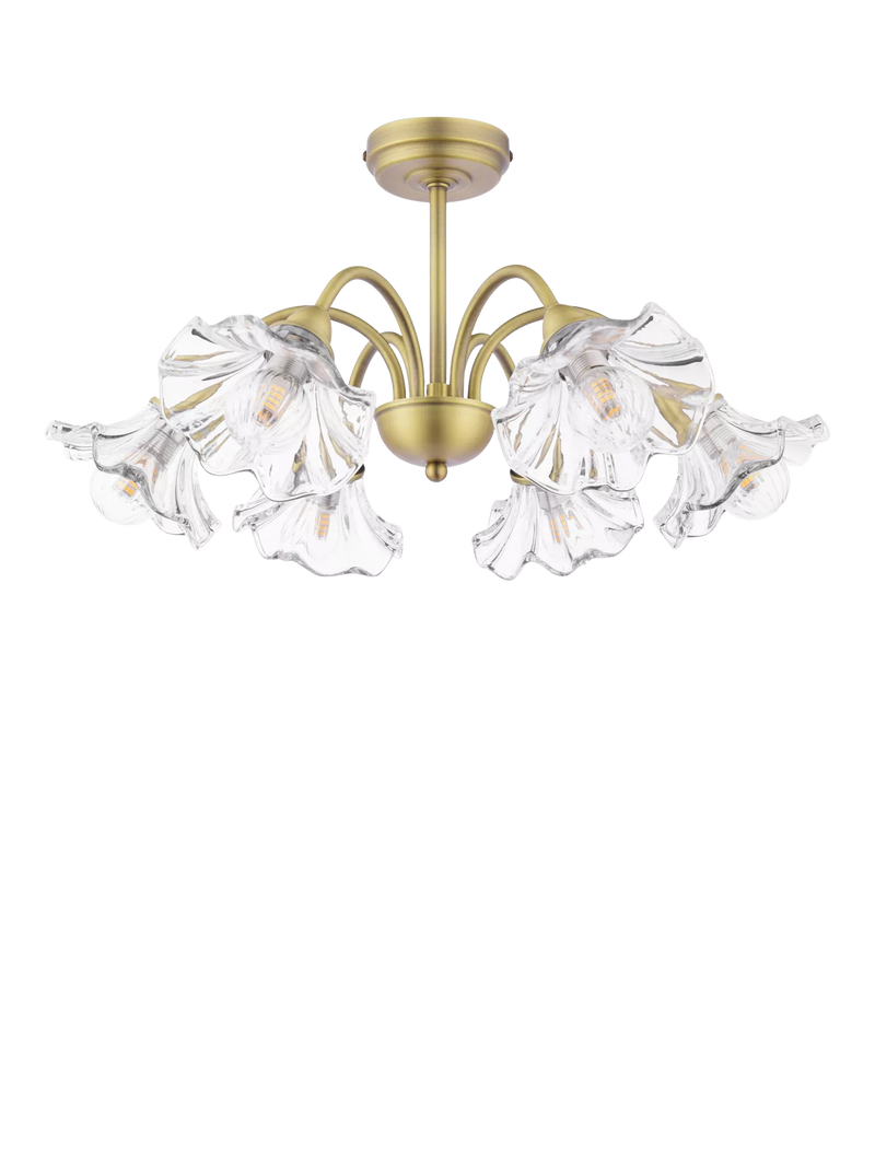 Laura Ashley Kerswell semi-flush ceiling chandelier metallic bronze, imported from the UK