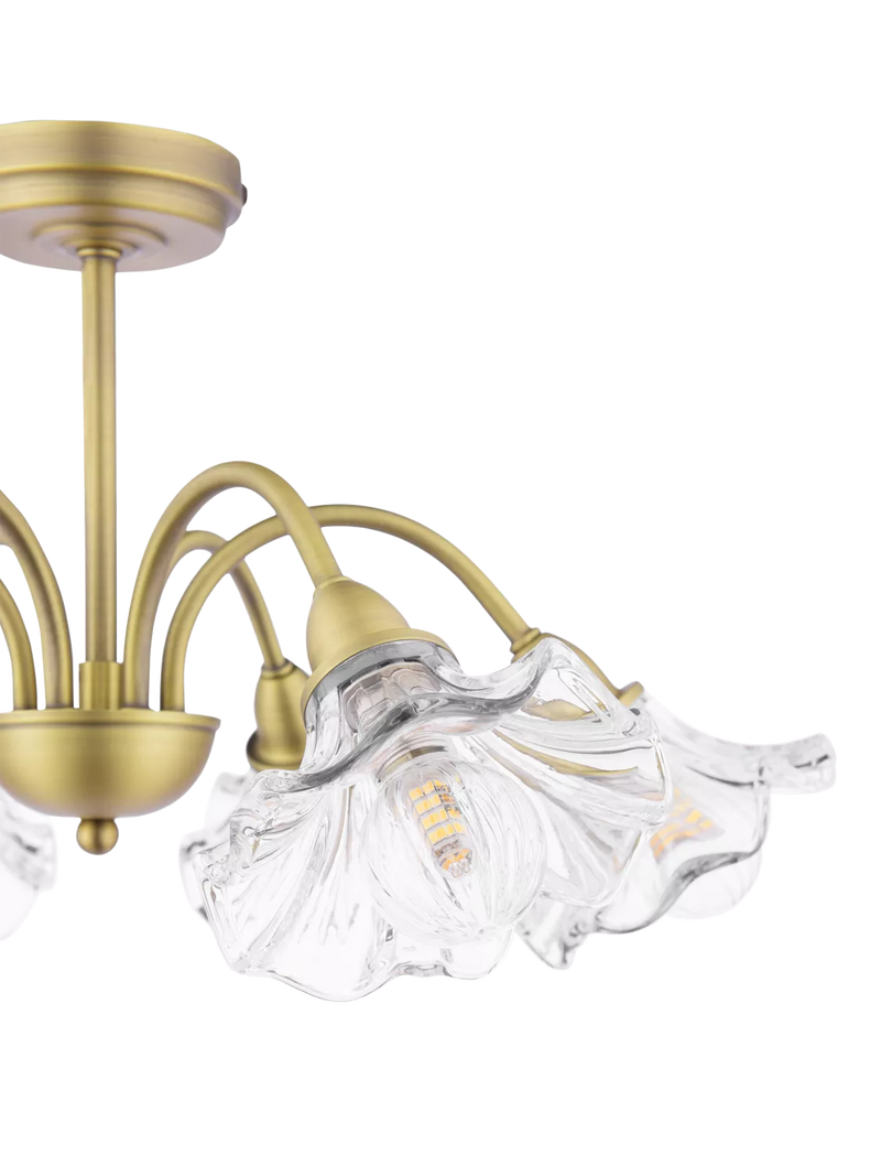 Laura Ashley Kerswell semi-flush ceiling chandelier metallic bronze, imported from the UK