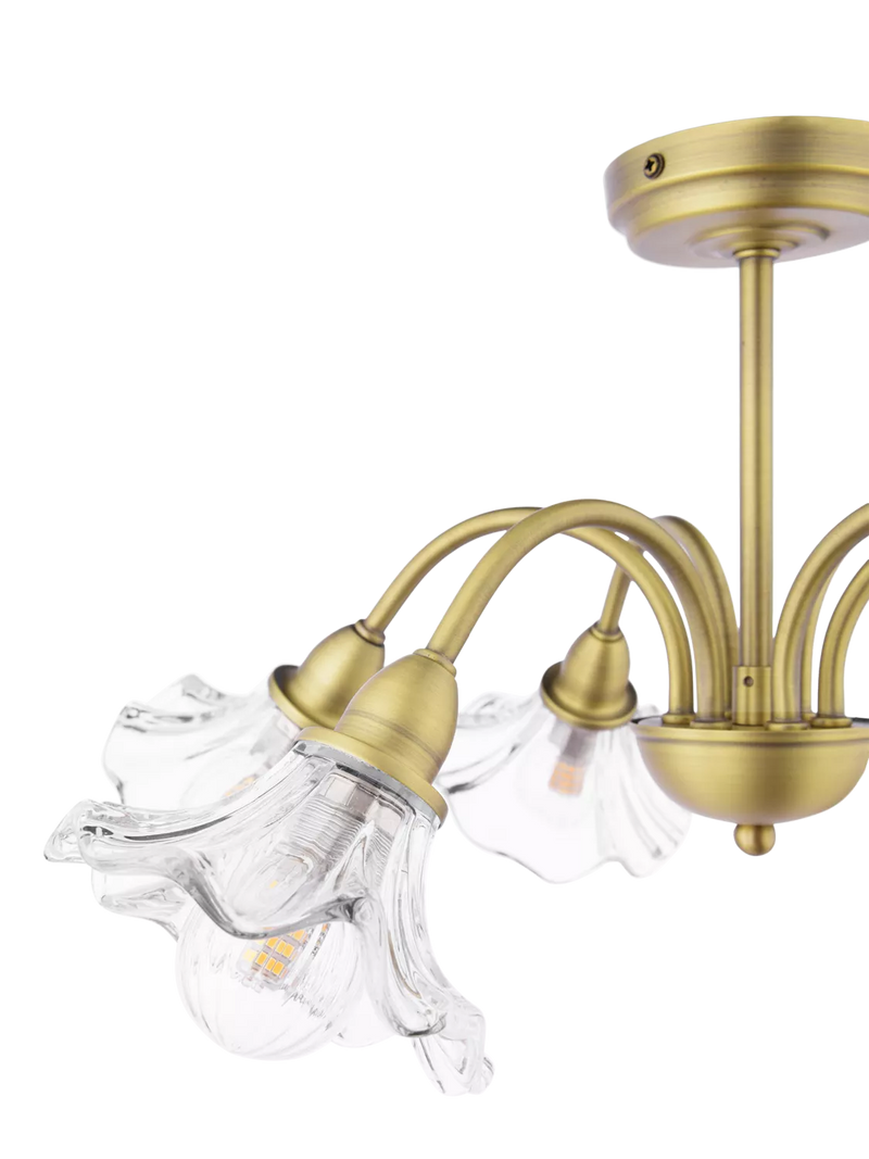 Laura Ashley Kerswell semi-flush ceiling chandelier metallic bronze, imported from the UK